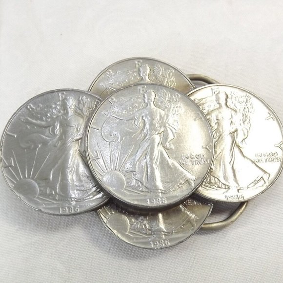 Vintage USA Liberty Dollar 1986 Coin Belt Buckle - Picture 2 of 10
